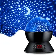 MOKOQI Star Projector Night Lights for Kids with Timer, Gifts for 1-14 Year Old Girl and Boy, Room Lights for Kids Glow in The Dark Stars and Moon Make Child Sleep Peacefully and Great Gift-Black