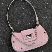 Y2k Retro Shoulder Bag Street Style Rivet Pu Leather Handheld Punk Handheld