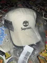 New Supreme Timberland Camp Cap Hat Box Logo Water Resistant White SS21 2021