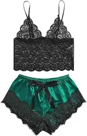 [Generic] Nighties for Women Sexy Push up Underwear Pajamas Silk Sleepwear Lingerie Sexy Satin Fashion Lace Sexy Aprons for Women Lingerie Plus