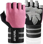 SPAREL Workout Gloves for Men with Wrist Wrap Support Weight Lifting Gloves for Men, Gym Gloves, Ventilated Back Weightlifting Gloves with Palm Protection for Lifting, Training, Fitness and Exercise