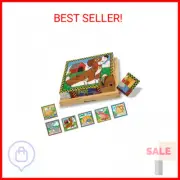Melissa & Doug Pets Wooden Cube Puzzle With Storage Tray (16 pcs)