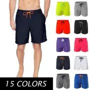 Men's Swimwear Shorts Sports Net Beach Shorts Dry Quick Elastic Waist W/Pockets