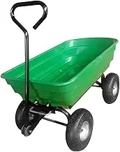 Dump Cart Wagon,Utility Cart Tipper Carts with Handle Garden Trolley Wheelbarrow for Beach Lawn Outdoor Farms Gardening