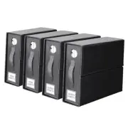 4 Pack Bed Sheet Organizers and Storage, Foldable Queen or King Size Dark Grey