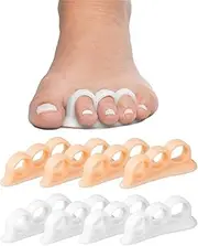 Toe Separators 4 Pairs Soft Gel Toe Spacers Bunion Corrector Toe Straightener Therapeutic Relief Plantar Fasciitis Hammer Toe Claw Toe Separators