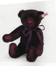 STEIFF "ANUSHKA TEDDY BEAR" EAN 034800 RUSSIAN INFLUENCED BORDEAUX ALPACA