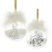 Disney Christmas By Widdop And Co Bauble - Feather Glass Belle & Beast
