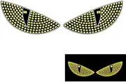 2Pcs Dynamic Devil Eye LED Car Lights Rear Warning Window Display Atmosphere Accessories Light Decoration Auto