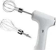 Electric Egg Beater - 3 Speed Cordless Hand Mixer with Stainless Steel Beaters | Rechargeable Kitchen Gadget for Whipping Eggs, Mixing Dough, Butter, and Batter, Compact Electric Baking Tool