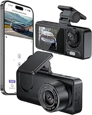 Car Cam Car Camera, Dual Channel WiFi Front Camera, Dash Camera for Cars, 2 Inch IPS Screen, App Control, G-Sensor, Loop Recording, 170° Wide Angle, Vision