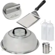 Complete Griddle Accessories Set - Burger Press, Spatula & Heat-Resistant Dome