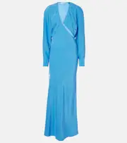 [Christopher Esber] Christopher Esber Cutout silk maxi dress AU 10 blue