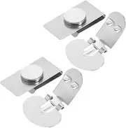 [LIFKOME] Magnetic Tie Clip Automatic Tie Clip Anti-wrinkle Tie Clip Fixed Buckle Tie Clip Wall Stickers Stickers Accessories License Plate Markless Tie Clip Silver Stainless