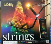 NEW Twinkly Strings Green Wire Christmas Lights, Multicolor, 600 RGBW LED 158 ft
