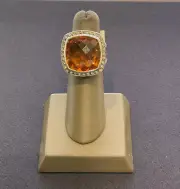 David Yurman Albion Large Citrine Ring w/ Diamonds, R12274DSS
