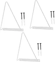 DOITOOL 3pcs Record Storage Mounted Vinyl Storage Rack Black Bookshelves Wall Mount Magazine Rack Display Shelf Vinyl Wall Mount Tripod Wrought Iron Wall-Mounted White