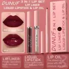 3pcs/ Sets 3 in 1 Lip Gloss Set Lipliner & Lip Color Color Lip Oil & Lip Q2A9