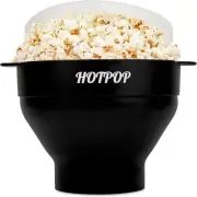 The Original Hotpop Microwave Popcorn Popper, Silicone Maker, Black