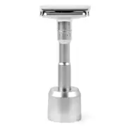 QSHAVE Adjustable Safety Razor Double Edge Classic Mens Shaving Mild to Aggressive 1-6 File Hair Removal Shaver it with 5 Blades - Normal Handle