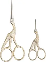 2PCS Vintage Stork Shape Sewing Scissors,Stainless Steel Tailor Scissors Sharp S
