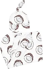 Toyvian 1pc Newborn Photography Prop Comfortable Scare Wrap with Knotted Hat Coconut Pattern for Up to Months Soft Jersey Knit