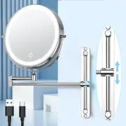 8.5" Rechargeable Wall Mounted Lighted Makeup Mirror with Magnification 10X, ...