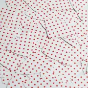 Fishscale Fin Sequin 1.5" Red Polka Dot on White Opaque