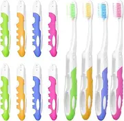 EasyHonor Folding Toothbrush - Soft Portable Travel Size, Individually Wrapped for Home, School, Camping Supplies (12 Pcs)