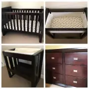 Newborn Baby Nursery Furniture Set Cot With Mattress & Draws