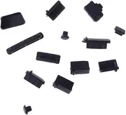 HOLIDYOYO 13Pcs Silicone Dust for USB Port Protection Moistureproof Charger Port Covers for Laptops Black Dust and Damp Prevention Fit