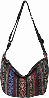 [sunaeset] hippie cloth purses for women, cute Small hobo boho purses crescent crossbody bags, vintage aesthetic bags, Multicolor