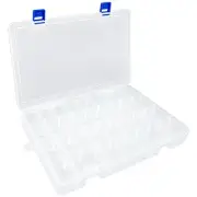 Plastic Organizer Container Storage Box Adjustable 34 Grids, White X 1 White