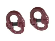 2 pc 5/8" G80 Mechanical Coupling Link Alloy Chain Hammerlock 18,100 lbs D Ring