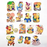 Easter-Sticker-Label-Mixed-Retro-50's-Ephemera-Junk Journal Supplies-Set of 16