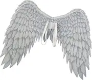 Generic Large Adult Angel Wings Fairy Costume Props Decorative Wings Non Woven Fabric Printed for Party Halloween Carnival Mardi Gras Men and Women, White