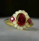 2.00Ct Oval Cut Natural Red Ruby Halo 925 Sterling Silver Plated Classic Ring