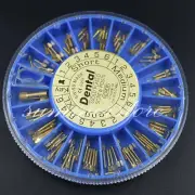 120 Pcs/Box Dental Conical Endo Screw Posts Kits Assorted Drills Gold Nordin