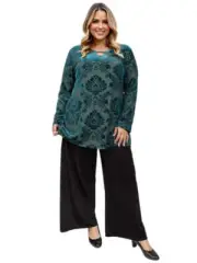 DALE & WATERS Plus size Top - Nettie Velour Top Size 16-50