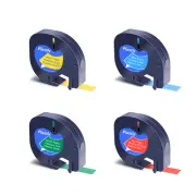 4PK Refills Plastic Label Tape for DYMO LetraTag 91332 91333 91334 91335 Yellow