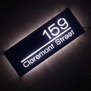 12V LED Backlit House Numbers for House,Personalised Illuminated Address Plaque,Housewarming Gift (White Light, 40x20cm)
