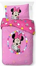 Jay Franco Disney Minnie Mouse Pink 100% Cotton Single Duvet Cover Set - Includes 50 x 70 cm Pillowcase