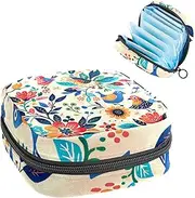 Period Bag,Sanitary Napkin Storage Bag,Vintage Flowers and Birds,Tampon Holder for Purse