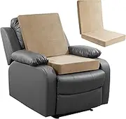 HOMBYS Foam Recliner Chair Cushions for Elderly, 4" Thick Chair Pads with Back Support for Office, Non-Slip Medium Firm Seat Cushion with Lumbar Pillow (Camel Color, 21.5" Backrest)