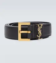 [Saint Laurent] Saint Laurent Slim leather belt Inch 38 black