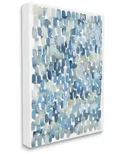 Stupell Industries Coastal Tile Abstract Soft Blue Beige Shapes Stretched Canvas Wall Art by Grace Popp