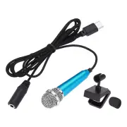 Mini Microphone, Mic Tiny Microphone Type C Bracket, Sponge Cover Blue