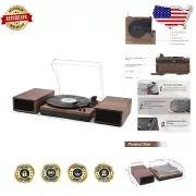 Elegant Wireless Turntable with Walnut Finish - Includes Speakers & RCA Cable