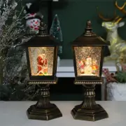 Street Lamp Musical Snow Globe Lantern Santa & deer Christmas Table Centerpiece