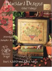 Blackbird Designs Glad Tidings OOP Schoolgirl Sampler Birds Butterfly Flower